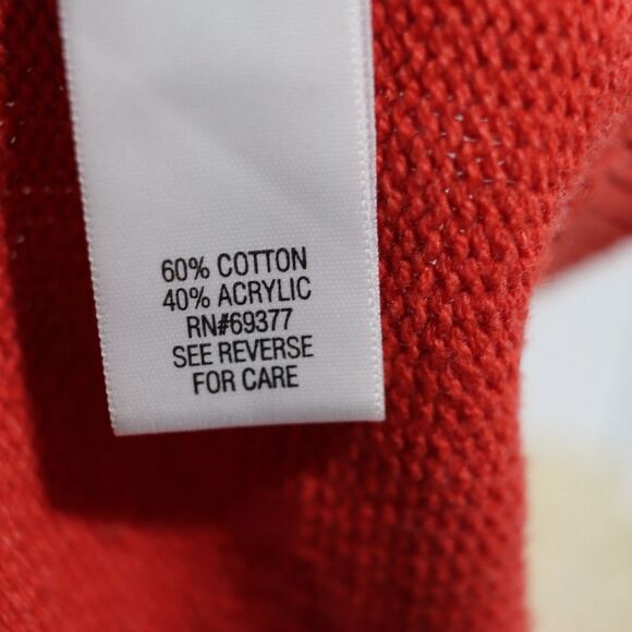 Croft & Barrow Red Vintage Sweater Medium 3/4 Sleeve Scoopneck - Picture 12 of 12